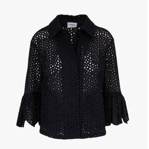 Akris Punto Black Eyelet Jacket. Size 8